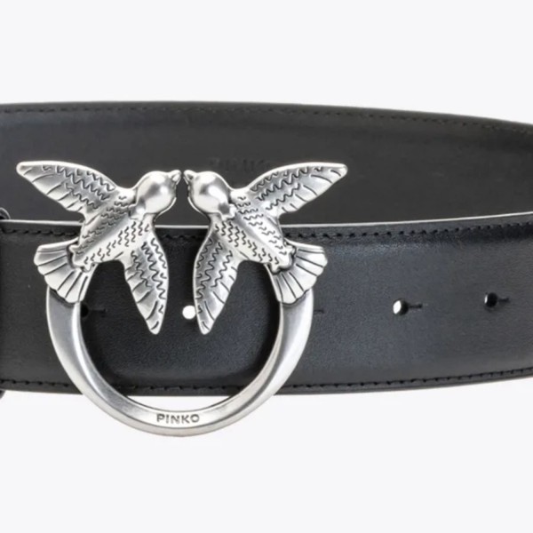 Cinturón Love Birds Negro/Plata Cinturón Love Birds Negro/Plata